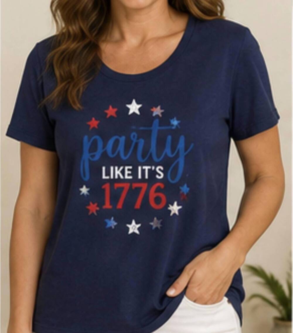NEW MCCC SPORTSWEAR party like its 1776 shirt in navy
